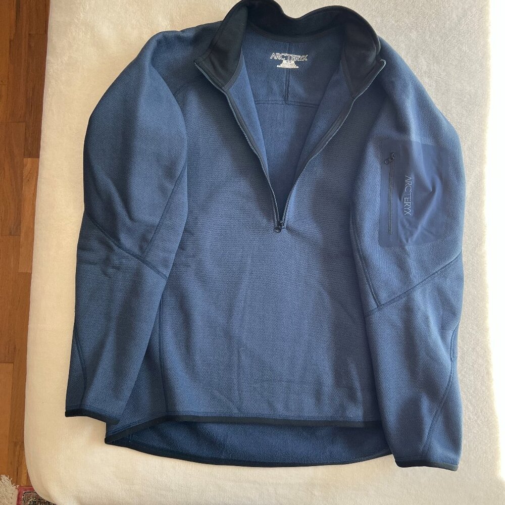 NWOT Arc'teryx Vintage 'Sniper' Zip Neck Polartec Fleece Pullover M cobalt